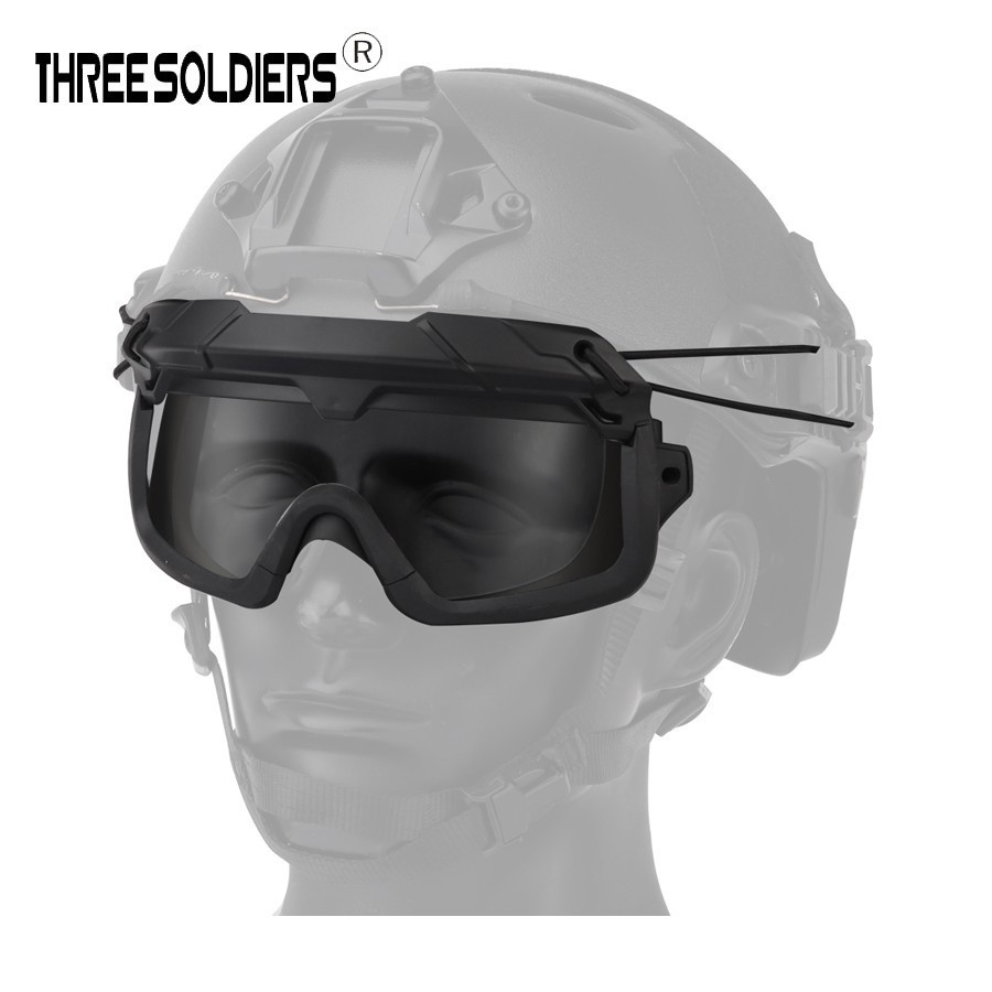 三個兵戶外多維戰術彩彈護目鏡CS生存遊戲防護鏡戶外腳踏車機車騎行防風沙眼鏡可掛頭盔