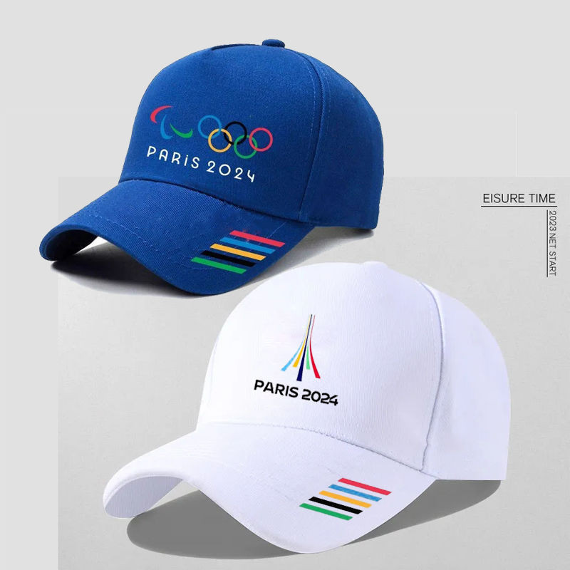 2024巴黎奧運會周邊PARIS五環紀念帽戶外遮陽棒球帽運動會鴨舌帽