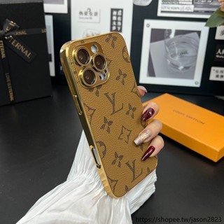 適用蘋果16promax手機殼iphone15輕奢自帶鏡頭膜高檔皮質14電鍍防摔13奢華高級感12個性11鏡頭全包保護套