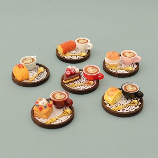 🚀臺灣出貨🚀 熱銷 dollhouse微縮麵包蛋糕餐盤 模擬迷你擺件 食玩模型 咖啡杯勺子配件 diy微場景