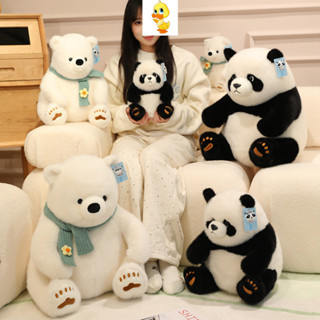 Plus ✨熱✨可愛的北極北極北極北極熊毛絨玩具/胖熊貓毛絨公仔柔軟可抱毛絨動物柔軟的託兒所裝飾卡哇伊嬰兒淋浴禮物可愛臥