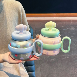 網紅大肚杯 雲朵桌麵杯 噴陶不銹鋼保溫杯水杯 大容量辦公室咖啡杯子
