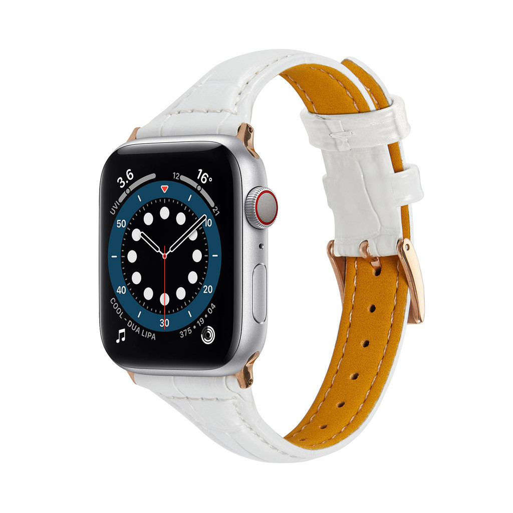 【特價】適用於蘋果Apple watch6/5/4/3/2/1代 鱷魚紋小蠻腰時尚皮錶帶SE錶帶