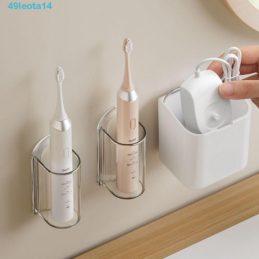 LEOTA電動牙刷架,免打孔塑料牙科用具收納架,實用節省空間透明壁掛式牙刷架用於浴室