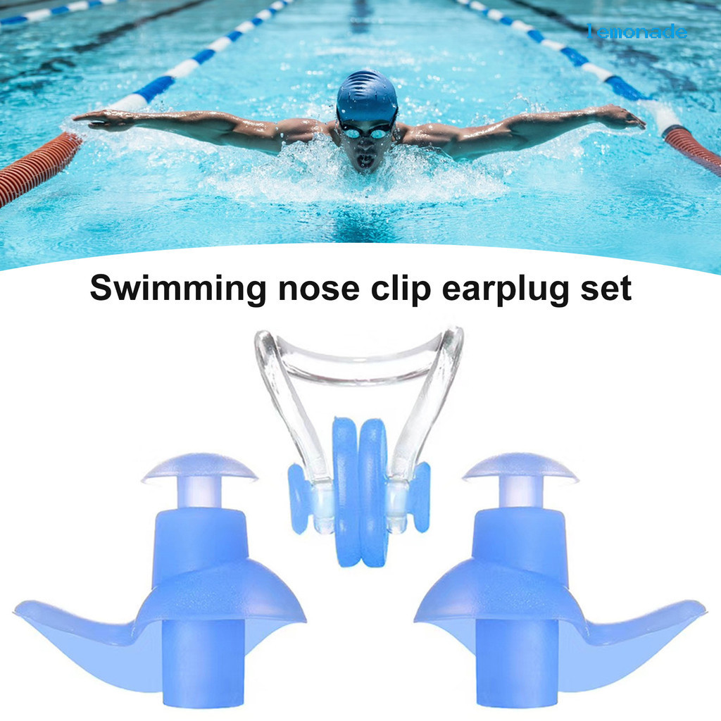 【戶外用品】專業游泳鼻夾耳塞套裝成人矽膠游泳耳塞兒童專業耳朵防水防塵耳塞
