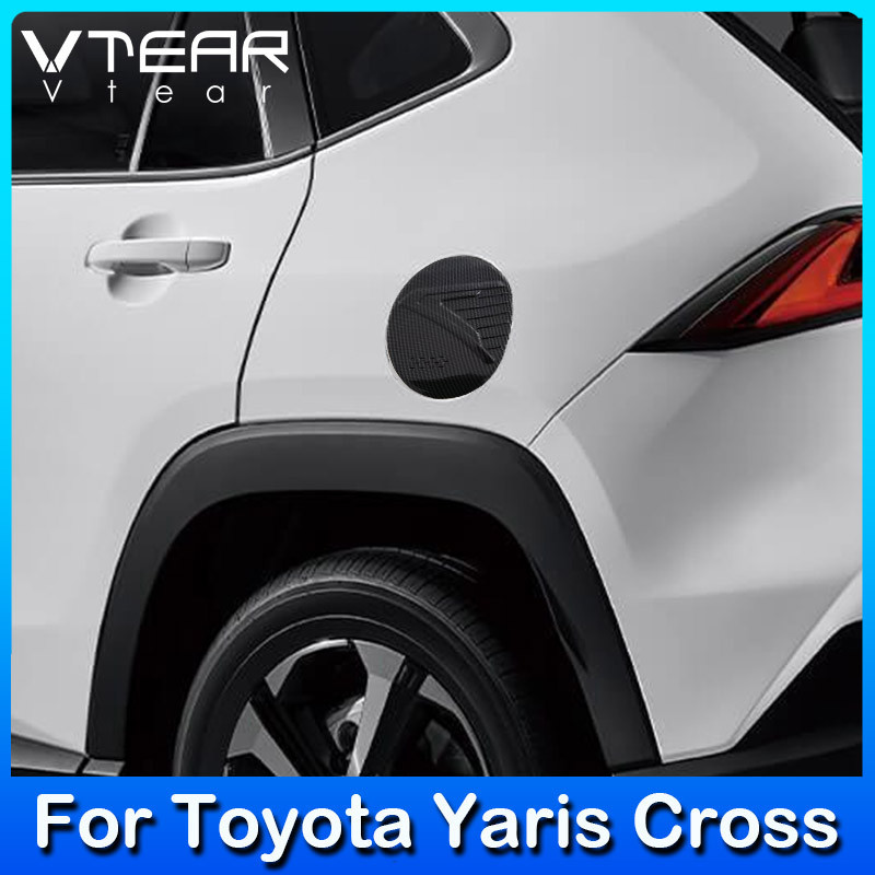 適用於豐田 Toyota Yaris Cross 2024 2025 汽車油箱蓋裝飾貼塑料鍍鉻碳纖維花紋汽車外飾改裝零件