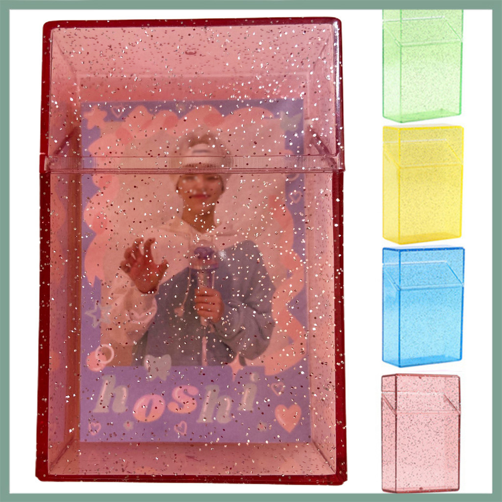 POLAROID 【Wx】照片收納盒 Ins 風格透明閃光寶麗來閃亮照片卡夾家居用品