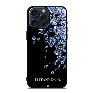 Tiffany AND CO DIAMONDS IPhone 15 Pro Max Casev 黑色印花硬殼手機殼保護套