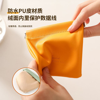 【台灣熱賣】皮質迷你化妝包 隨身旅行包 口紅小便攜式自動閉合收納包 數據線鼠標