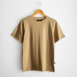 Nordhenbasic Raw Unfinished Tshirt 100 超柔軟棉質淺棕色男士