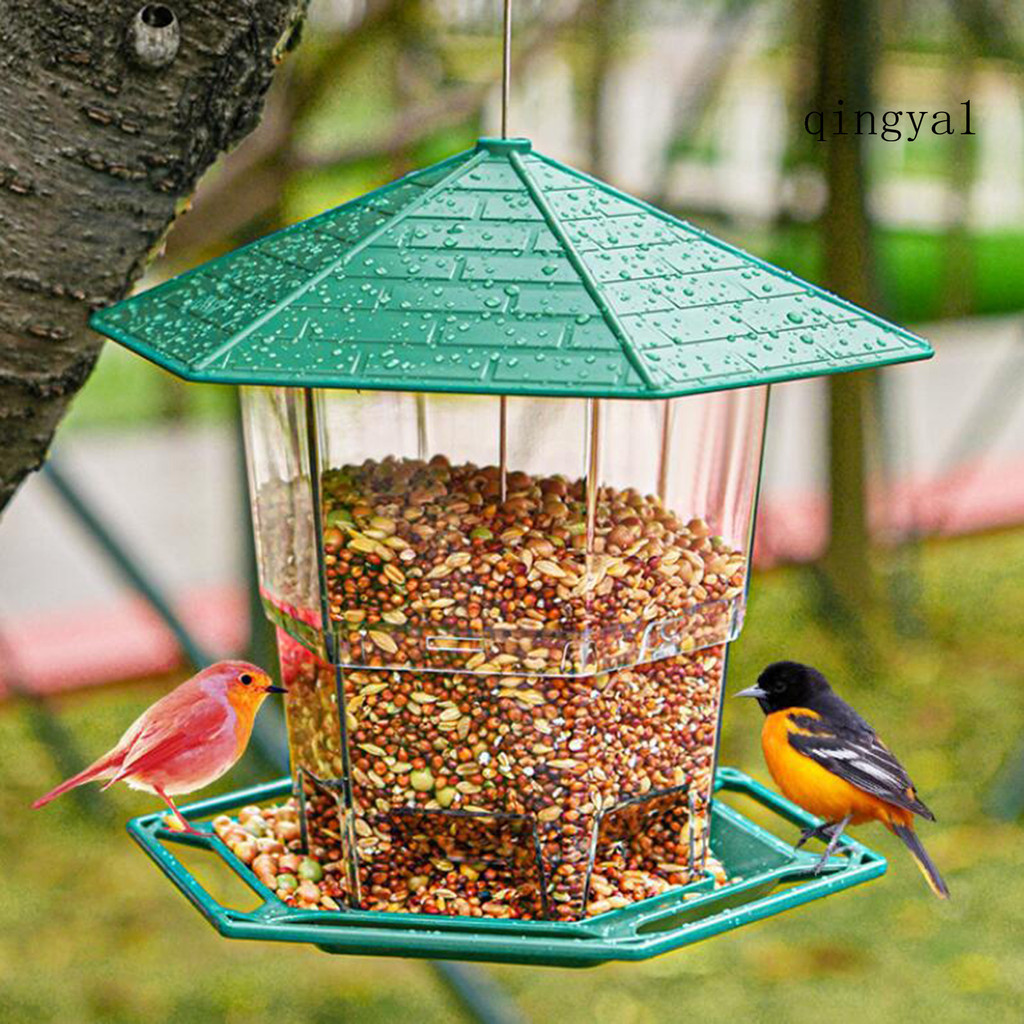 【園藝】餵鳥器方便大容量透明排水孔戶外懸掛式野鳥餵食器家居用品