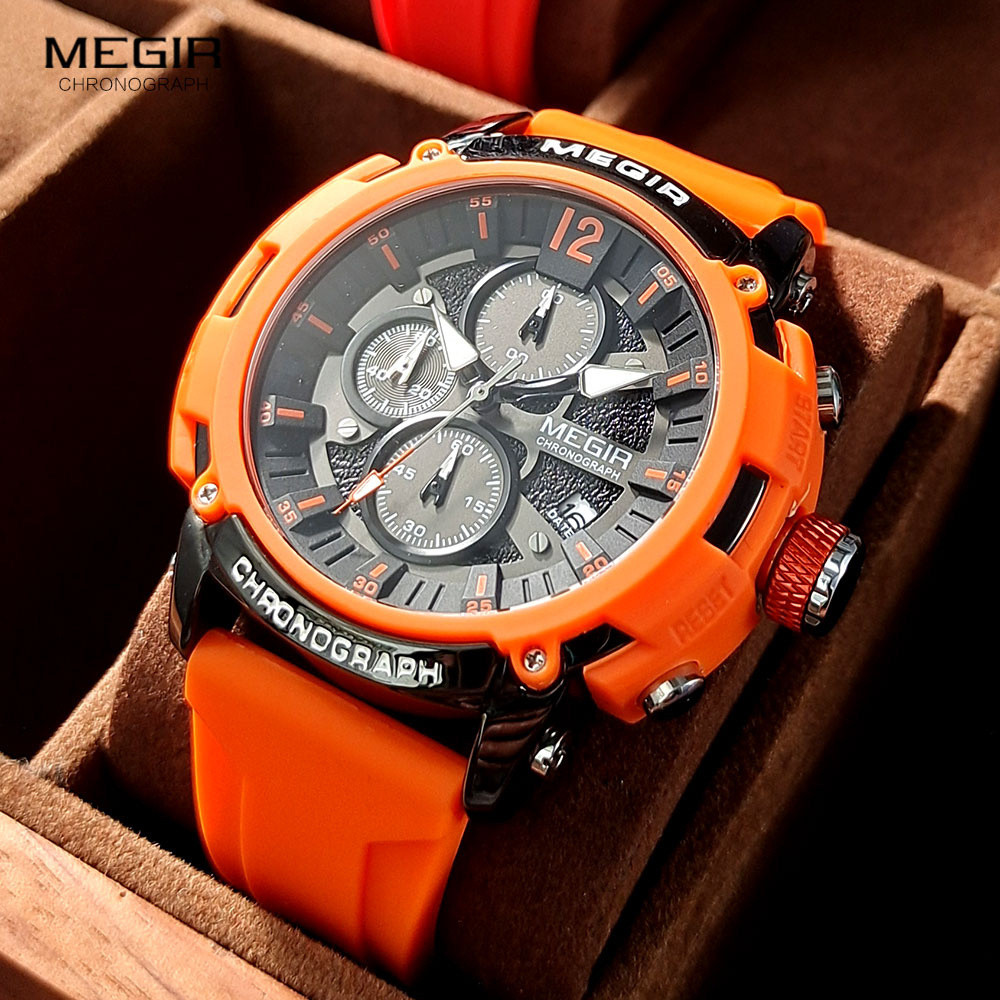 Megir 2208 男士時尚石英腕錶設計師品牌防水奢華原創防震 Montre Homme 男孩時鐘服裝手錶