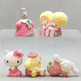 娜娜 5 件三麗鷗可動人偶草莓 Hello Kitty 肉桂模型娃娃玩具兒童系列