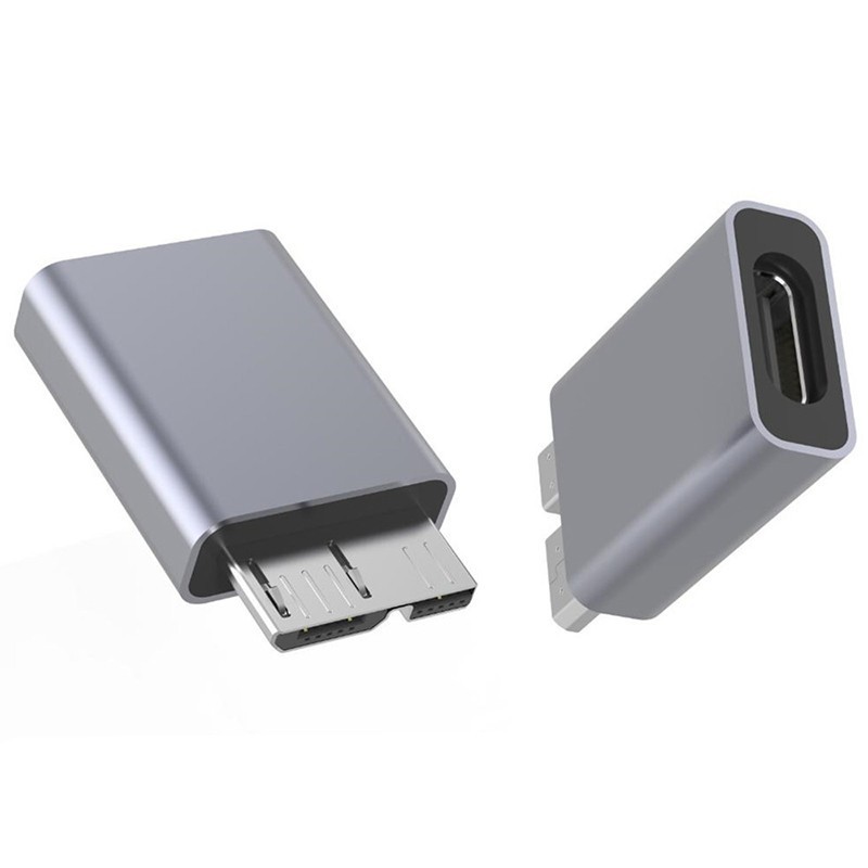 免郵鋁合金外殼Type-C母轉micro B USB3.0公轉接頭Mac連接移動硬碟盒