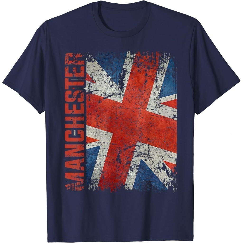 男士純棉 T 恤曼聯英國英國英國國旗 T 恤