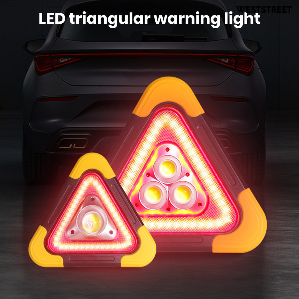 [滿額免運]汽車三角架警示牌車用輛三腳架反光發光安全停車立式太陽能警示燈