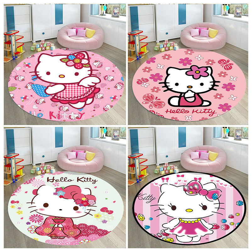 卡通地毯圓形hellokitty臥室地墊公主15款hello Kitty可愛地墊直徑60cm 80cm 100cm 12