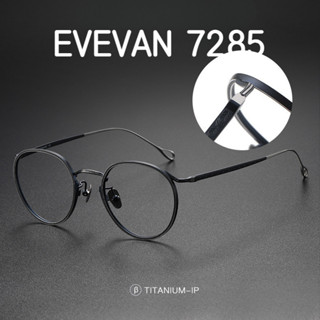 【TOTU眼鏡】純鈦眼鏡框 金屬框眼鏡 女款超輕9.3克 EVEVAN7285復古圓形 同款156B時尚防藍光近視眼鏡架
