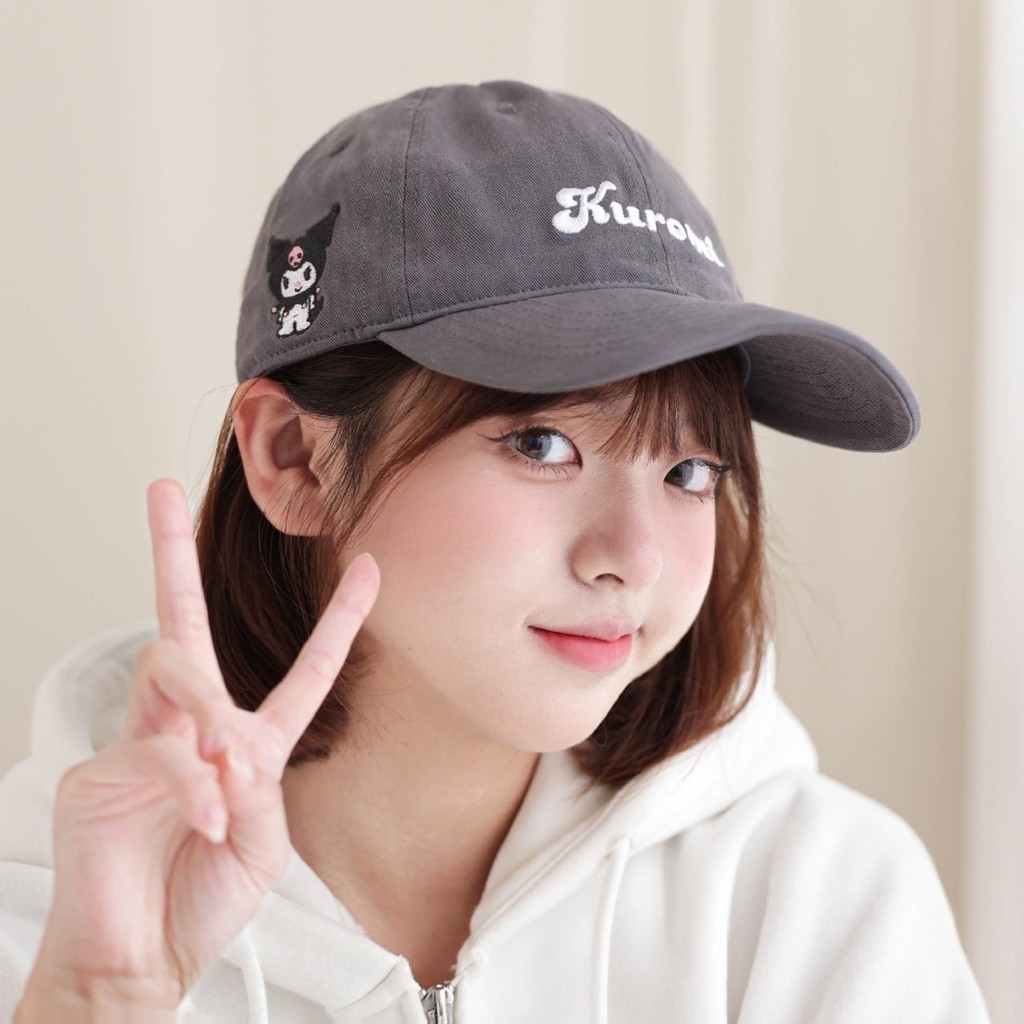 Kuromi 女士帽子可愛卡通三麗鷗棒球帽 24SC515