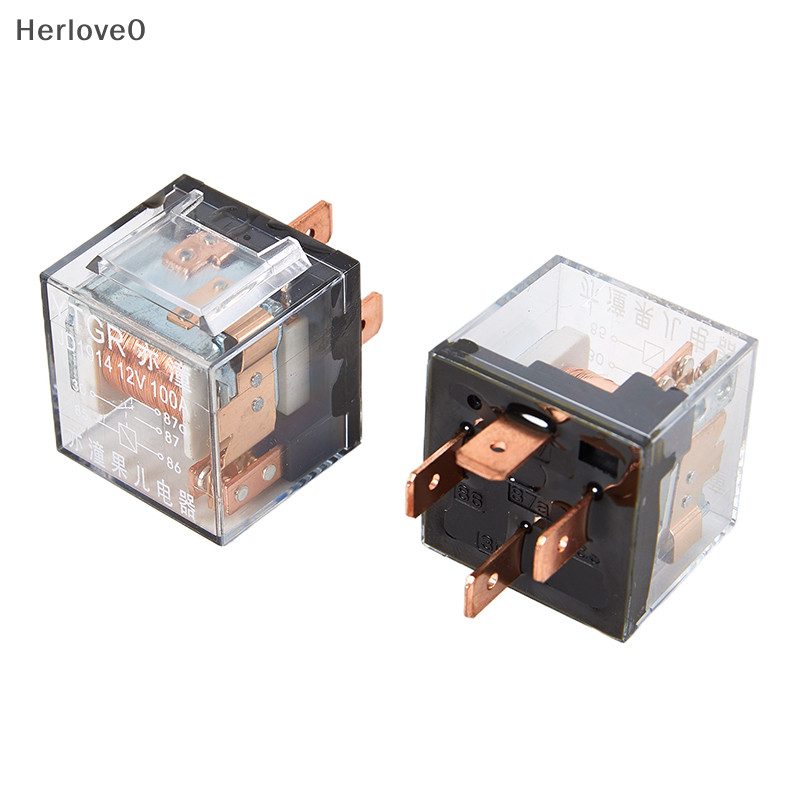 Herlove 防水汽車繼電器 DC 12V 100A 5Pin 4Pin SPDT 汽車控制開關裝置汽車繼電器大容量開