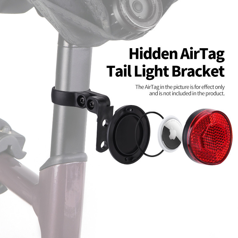 適用於 Airtag 定位防盜尾燈 Mtb 公路自行車座管反光尾燈反光側燈