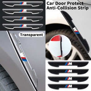 4 件裝 BMW M 車門防撞條保護罩透明/碳纖維圖案防刮貼紙適用於 BMW E36 E46 E30 E90 F10 F