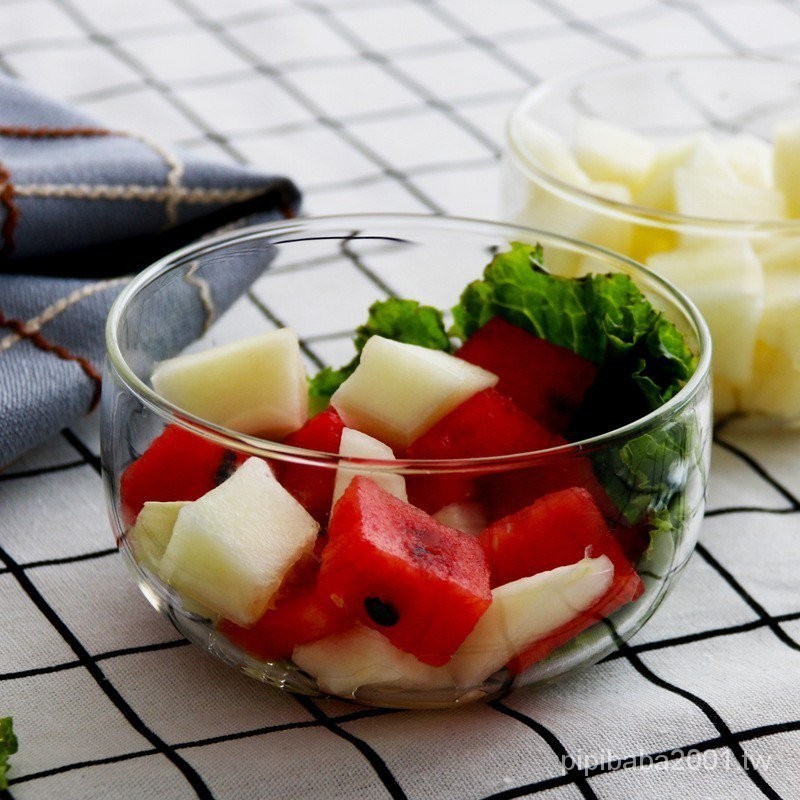 日式耐熱玻璃碗水果沙拉碗家用透明兒童蒸蛋碗優格雙皮奶甜品杯