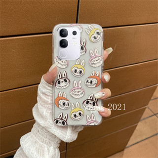 手機殼 適用於 VIVO V50 5G VIVO V50 Pro 時尚可愛搞笑卡通外殼時尚標籤插畫透明矽膠軟背蓋