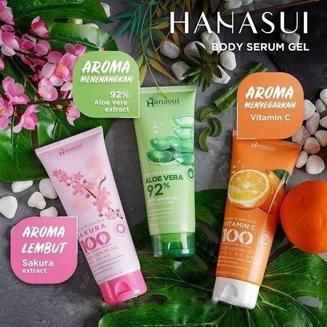 Hanasui Body Serum 身體精華凝膠含煙酰胺櫻花蘆薈