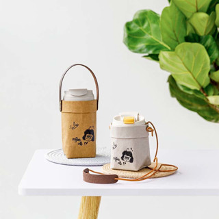ins風隨行水杯套咖啡杯提袋玻璃杯套斜跨手提套防水環保杯套