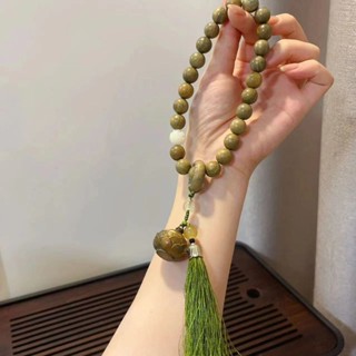 綠檀手持搭配綠檀蓮花擴香器可開放香丸佛珠文玩手鍊手串檀木青檀手持青檀荷花香擴香器可