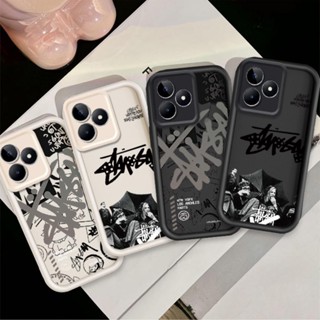 Realme C53 C51 C63 C61 Realme Note 50 Note 60 可愛卡通矽膠時尚男孩英文塗鴉