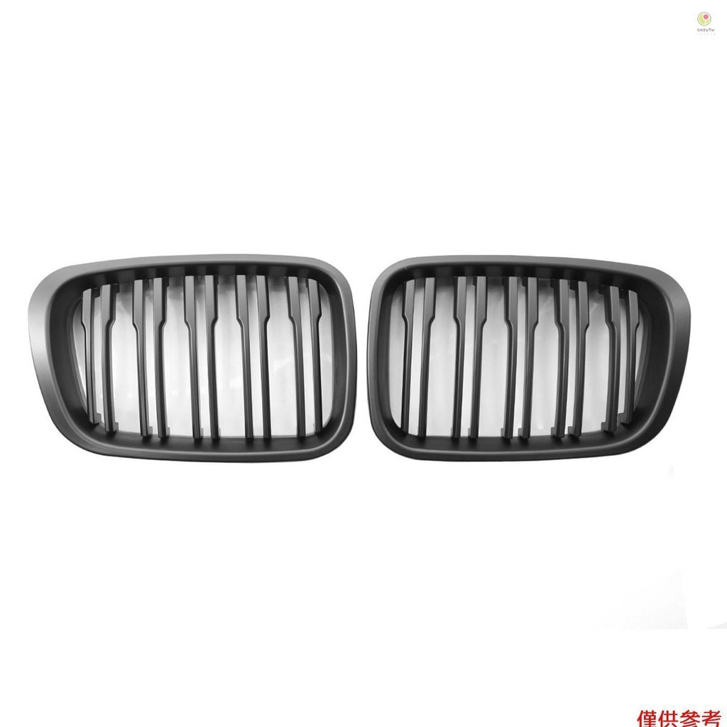 BMW Casytw 2 PCS 啞光黑色散熱器格柵運動格柵帶雙桿更換適用於寶馬 3 系 E46 轎車旅行 1998-2