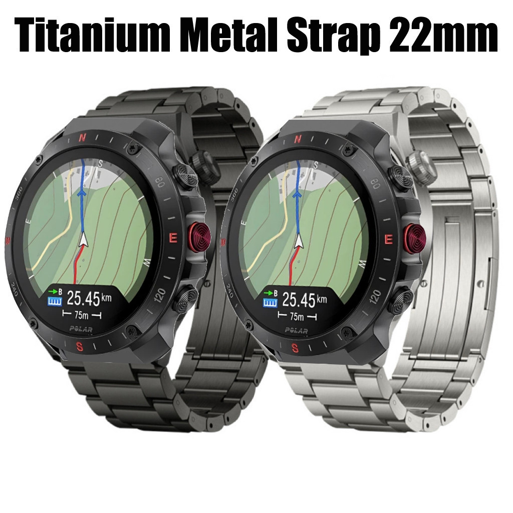 鈦金屬錶帶適用於 POLAR Grit X2 Pro Titan 豪華商務手鍊腕帶 22 毫米 Ultimate Lin