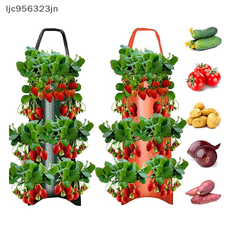 Ljc956323Jn 多功能掛式草莓種植袋倒掛花盆花園番茄土豆蔬菜花卉植物種植袋全新