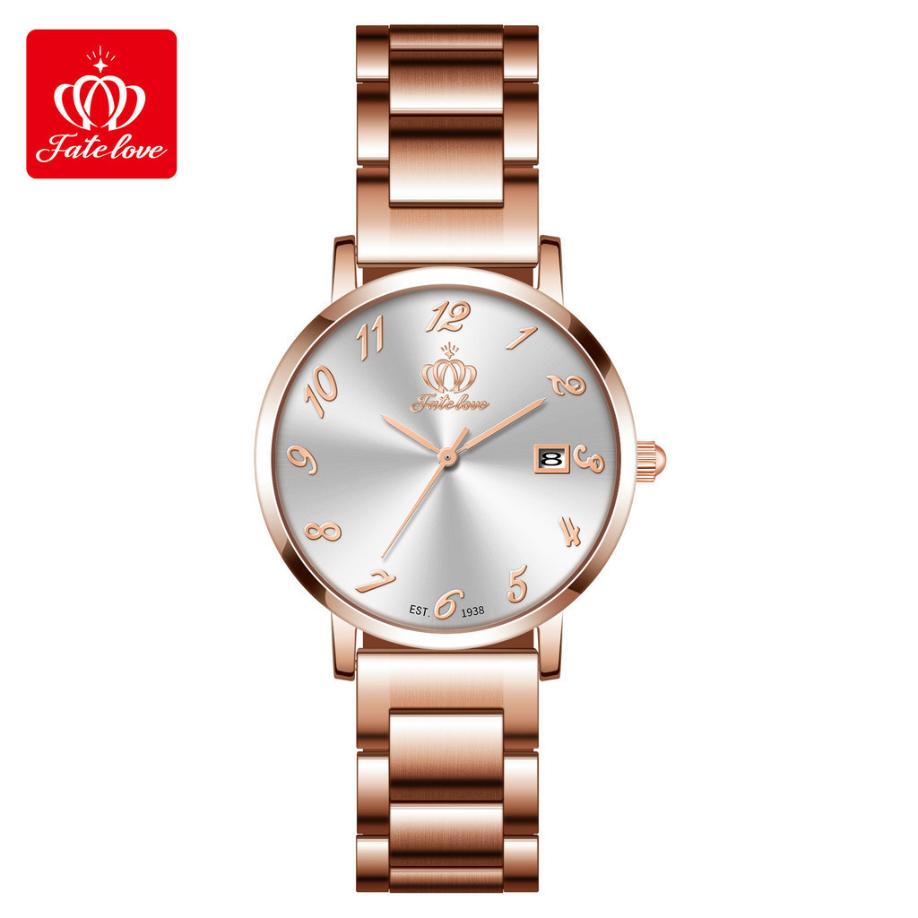 Fate Love 品牌手錶 熱銷時尚鑲鑽石英錶防水女士手錶女表