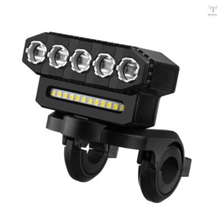 Led 自行車燈 USB 可充電自行車前燈防水,具有 6 種燈光模式支持 MTB 山地自行車的移動電源功能