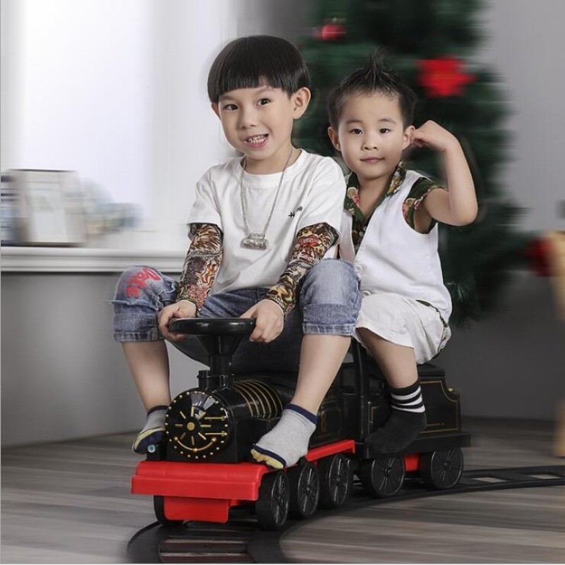 可坐人小火車 兒童玩具3歲軌道車停車場男童四輪汽車