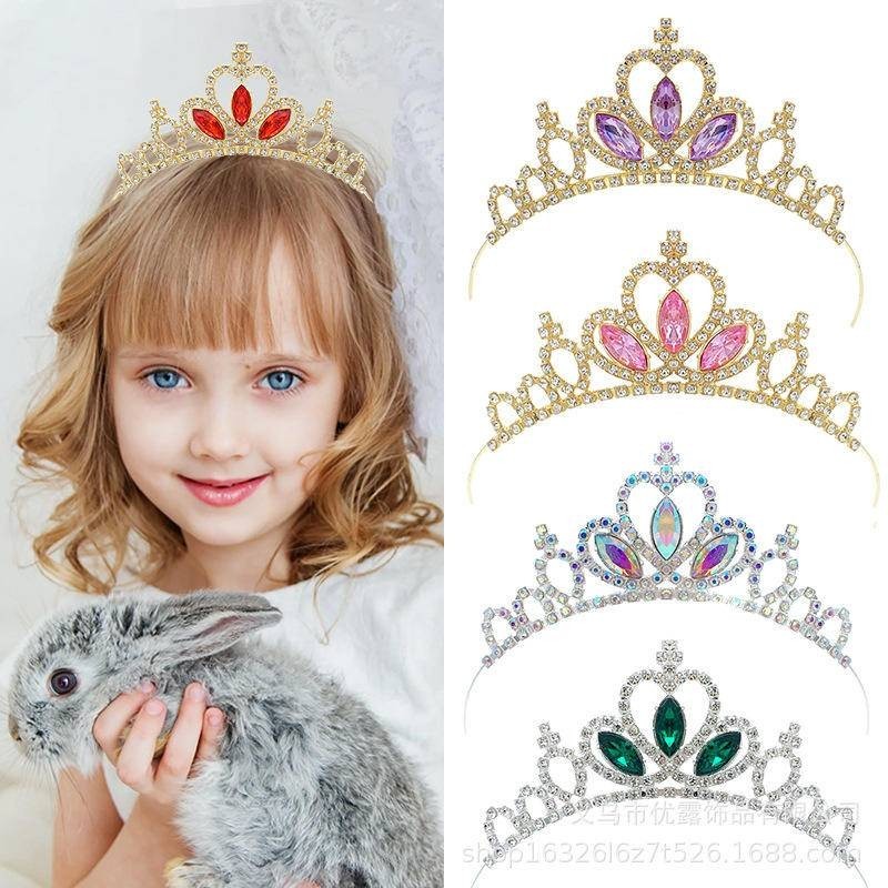 新款冰雪奇緣公主皇冠頭飾女童生日禮物髮飾時尚髮箍可愛愛莎王冠