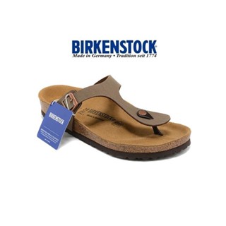 Birkenstock夾腳拖咖色油蠟 休閒皮革涼鞋 35-45