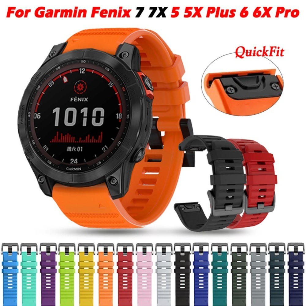 適用於 Garmin Fenix 7X 錶帶 22/26 毫米軟矽膠錶帶更換適用於 Fenix 5X/Fenix 6X/