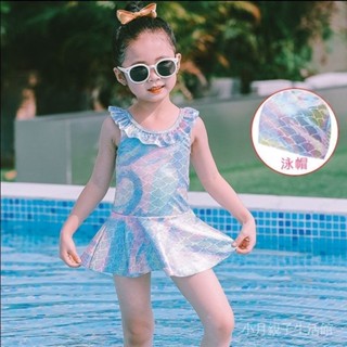 現貨速發 女童泳衣 新款美人魚連身泳裝 兒童中兒童網紅游泳裝 寶寶公主裙可愛