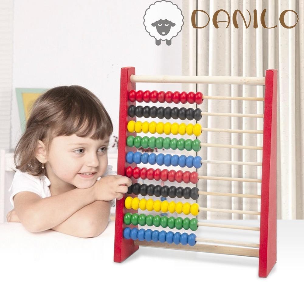 Danilo 木製算盤智力開發木製數學教學工具計算珠彩色珠子數數益智玩具計算珠子 3-6歲玩具