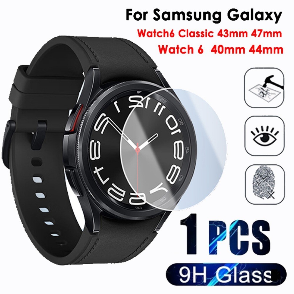 SAMSUNG 1 PCS 鋼化玻璃適用於三星 Galaxy Watch 6 40mm 44mm 高清屏幕保護膜防刮花適