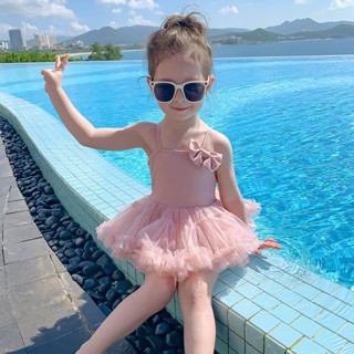 兒童泳衣女孩3歲寶寶裙式連體遊泳衣夏洋氣公主女童泳裝夏季網紅