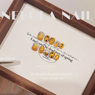 【Nebula Nail】 品牌沙龍高定穿戴甲 | 可愛貓眼喵先生純手作秋冬高階感手繪穿戴甲美甲貼片簡約小眾美甲