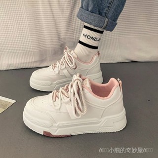 【臺灣出貨】35-43 大碼女鞋41寬腳肥腳厚底小白鞋春鞦小眾百搭休閒運動闆鞋42大碼女裝 胖妹妹 大尺碼