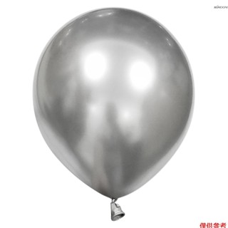 12寸加厚金屬色乳膠氣球 派對裝飾婚慶生日氣球 銀色 單個裝