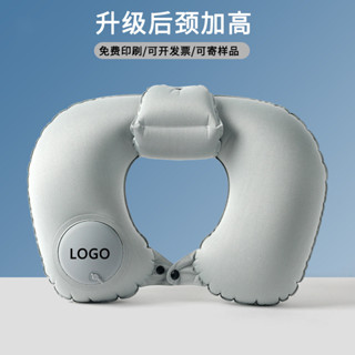客製化 u型枕 陞級充氣U型枕 定製 企業LOGO 按壓加高涼感 旅行便攜護頸旅遊收納枕