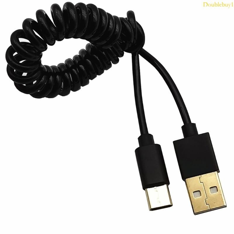 Dou 彈簧線 USB 3 1 Type-C 公頭轉 USB 2 0 公頭充電線可伸縮 Type C 數據傳輸線 480